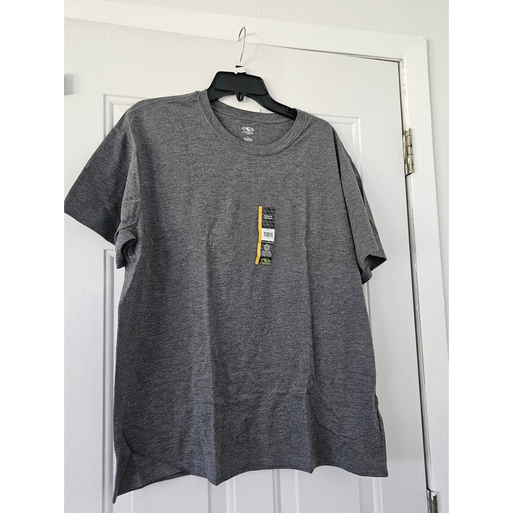 Athletic Works T-Shirt Mens L Charcoal Grey NEW Moisture‎ Wicking Tri-Blend Tee